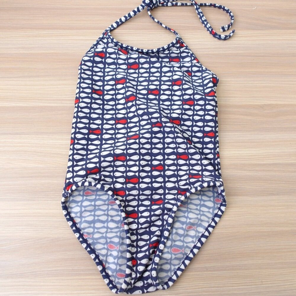 Blue One Piece Swimsuit Toddler Girls 18 Months Halter Fish‎ Bathing Suit Beach